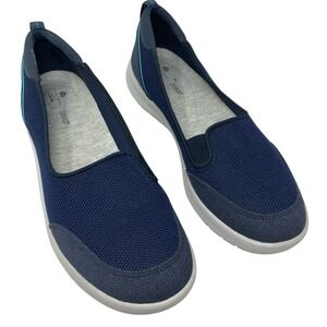 Clarks Adella Blush Womens 8.5 Narrow Slip On Shoe Navy Loafer Comfort Sneaker